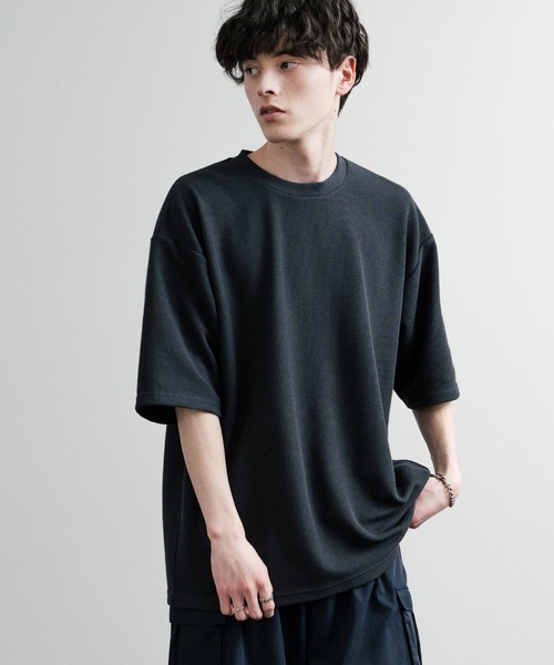 Rocky Monroe(ロッキーモンロー)の「オーバーサイズ テックワッフルサーマル半袖Tシャツ(Tシャツ/カットソー・メンズ・チャコール/ネイビー/ブラック/アイボリー・XL/M/L)」の13枚目の写真