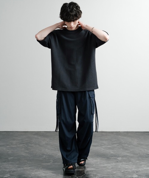 Rocky Monroe(ロッキーモンロー)の「オーバーサイズ テックワッフルサーマル半袖Tシャツ(Tシャツ/カットソー・メンズ・チャコール/ネイビー/ブラック/アイボリー・XL/M/L)」の16枚目の写真