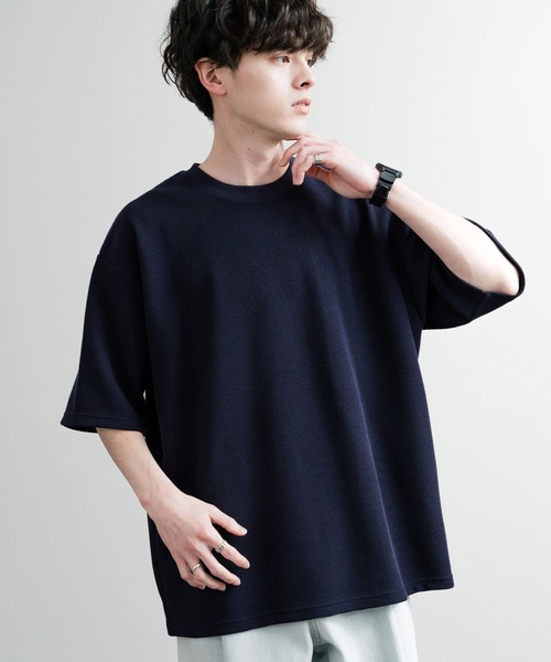 Rocky Monroe(ロッキーモンロー)の「オーバーサイズ テックワッフルサーマル半袖Tシャツ(Tシャツ/カットソー・メンズ・チャコール/ネイビー/ブラック/アイボリー・XL/M/L)」の18枚目の写真