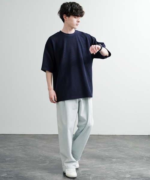 Rocky Monroe(ロッキーモンロー)の「オーバーサイズ テックワッフルサーマル半袖Tシャツ(Tシャツ/カットソー・メンズ・チャコール/ネイビー/ブラック/アイボリー・XL/M/L)」の20枚目の写真