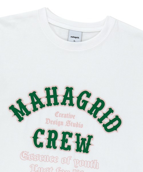 MAHAGRID(マハグリッド)の「『mahagrid/マハグリッド』 MAHAGRID CREW TEE /クルー 半袖Tシャツ(Tシャツ/カットソー・メンズ・ホワイト/ブラウン・M/L)」の12枚目の写真