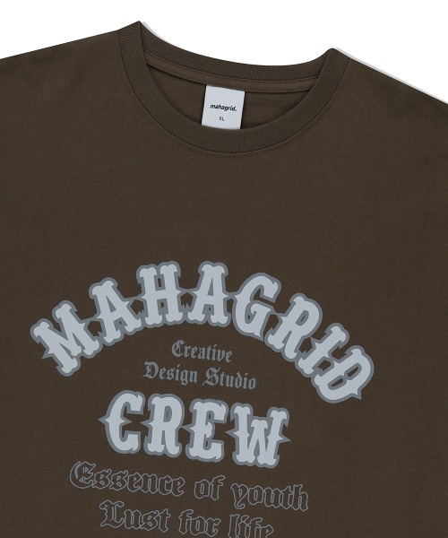 MAHAGRID(マハグリッド)の「『mahagrid/マハグリッド』 MAHAGRID CREW TEE /クルー 半袖Tシャツ(Tシャツ/カットソー・メンズ・ホワイト/ブラウン・M/L)」の15枚目の写真