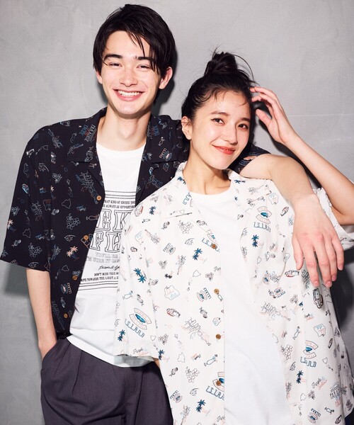 Purple&Yellow（パープルアンドイエロー）の「レトロポップ アロハシャツ（シャツ/ブラウス・メンズ・ブラック/アイボリー・SMALL/MEDIUM/LARGE）」の3枚目の写真