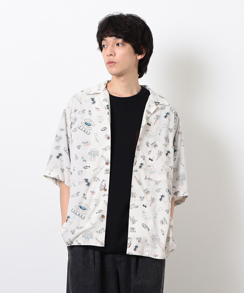 Purple&Yellow（パープルアンドイエロー）の「レトロポップ アロハシャツ（シャツ/ブラウス・メンズ・ブラック/アイボリー・SMALL/MEDIUM/LARGE）」の8枚目の写真