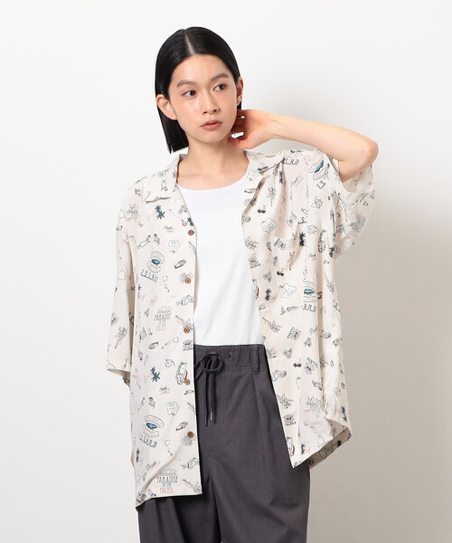 Purple&Yellow（パープルアンドイエロー）の「レトロポップ アロハシャツ（シャツ/ブラウス・メンズ・ブラック/アイボリー・SMALL/MEDIUM/LARGE）」の11枚目の写真