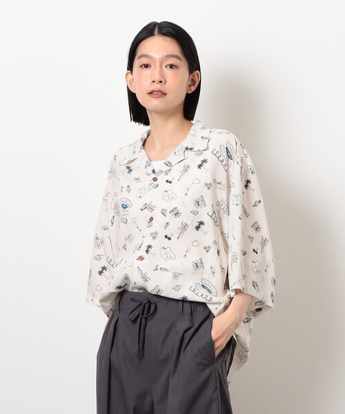 Purple&Yellow（パープルアンドイエロー）の「レトロポップ アロハシャツ（シャツ/ブラウス・メンズ・ブラック/アイボリー・SMALL/MEDIUM/LARGE）」の12枚目の写真