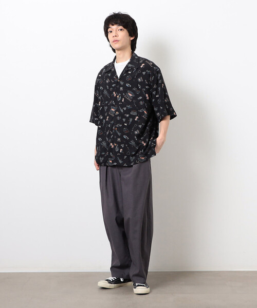 Purple&Yellow（パープルアンドイエロー）の「レトロポップ アロハシャツ（シャツ/ブラウス・メンズ・ブラック/アイボリー・SMALL/MEDIUM/LARGE）」の14枚目の写真