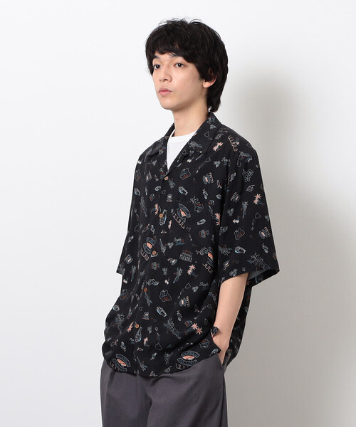 Purple&Yellow（パープルアンドイエロー）の「レトロポップ アロハシャツ（シャツ/ブラウス・メンズ・ブラック/アイボリー・SMALL/MEDIUM/LARGE）」の17枚目の写真