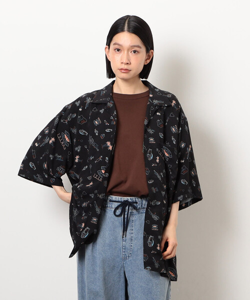 Purple&Yellow（パープルアンドイエロー）の「レトロポップ アロハシャツ（シャツ/ブラウス・メンズ・ブラック/アイボリー・SMALL/MEDIUM/LARGE）」の20枚目の写真