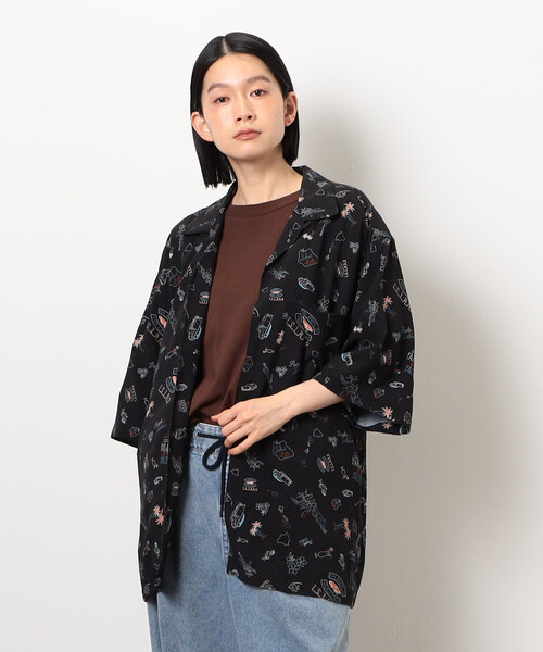 Purple&Yellow（パープルアンドイエロー）の「レトロポップ アロハシャツ（シャツ/ブラウス・メンズ・ブラック/アイボリー・SMALL/MEDIUM/LARGE）」の21枚目の写真