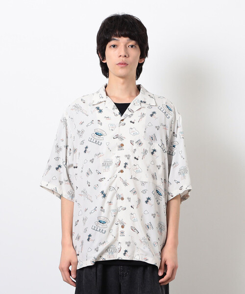 Purple&Yellow（パープルアンドイエロー）の「レトロポップ アロハシャツ（シャツ/ブラウス・メンズ・ブラック/アイボリー・SMALL/MEDIUM/LARGE）」の22枚目の写真