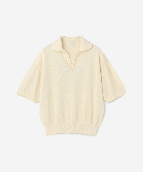 ポロシャツ ポロ alvana |「別注」半袖スキッパーニットポロシャツ WOMEN レディース セール】alvana |〈別注〉半袖スキッパーニットポロシャツ WOMEN