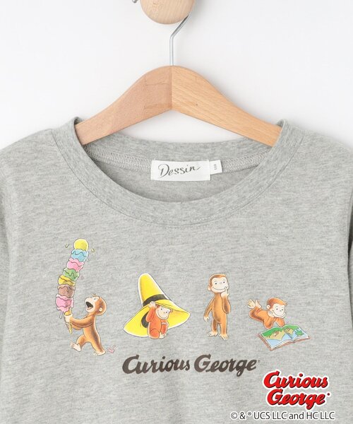 Dessin(デッサン)の「【おさるのジョージコラボ】ロングスリーブTシャツ(Tシャツ/カットソー・キッズ・ライトベージュ/グレー/ネイビー・10/11/12/13)」の6枚目の写真