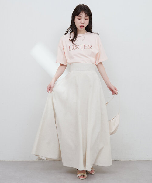 natural couture（ナチュラルクチュール）の「【サスティナ企画】袖口ロールUPロゴT（Tシャツ/カットソー・レディース・オフホワイト/ピンク/ベージュ/スミクロ・FREE）」の14枚目の写真