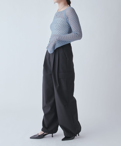 Lui's(ルイス)の「レース編みニットトップス(Tシャツ/カットソー・レディース・グレー/ホワイト系その他/ブラック・FREE)」の19枚目の写真