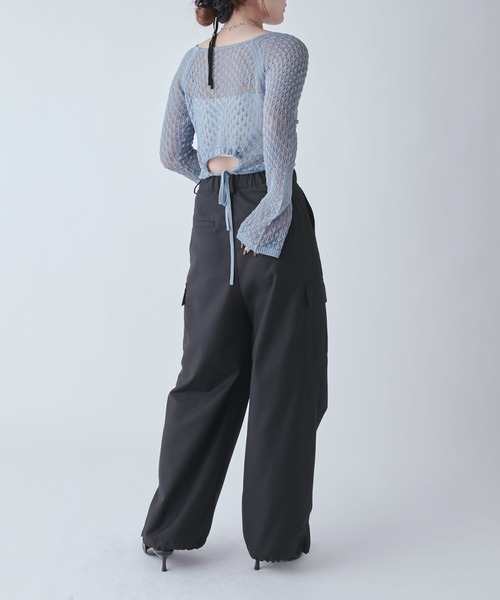 Lui's(ルイス)の「レース編みニットトップス(Tシャツ/カットソー・レディース・グレー/ホワイト系その他/ブラック・FREE)」の20枚目の写真