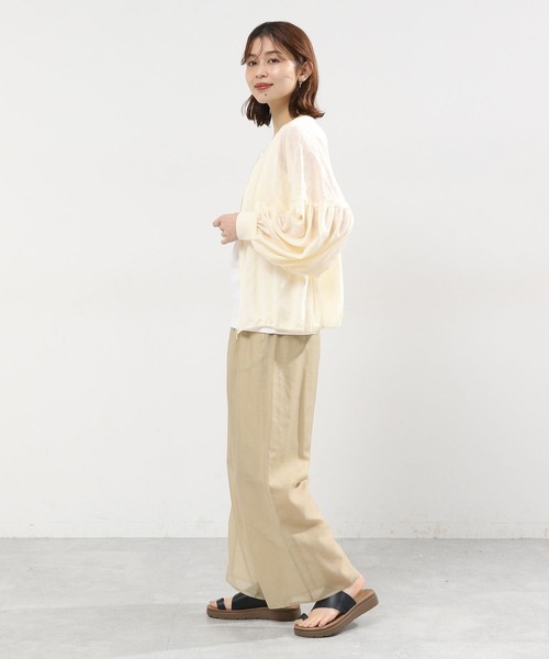 studio CLIP（スタディオクリップ）の「ダブルフロントシアーチェックブルゾンブラウス（シャツ/ブラウス・レディース・アイボリー/ライトブルー/ブラック・FREE）」の13枚目の写真