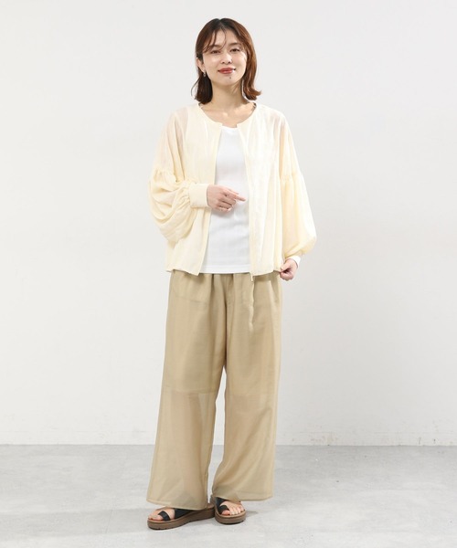 studio CLIP（スタディオクリップ）の「ダブルフロントシアーチェックブルゾンブラウス（シャツ/ブラウス・レディース・アイボリー/ライトブルー/ブラック・FREE）」の12枚目の写真