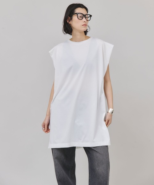Curensology(カレンソロジー)の「Curensology(カレンソロジー)/タックスリーブTシャツ(Tシャツ/カットソー・レディース・ホワイト/ブラック/チャコールグレー/ブルー・FREE)」の5枚目の写真
