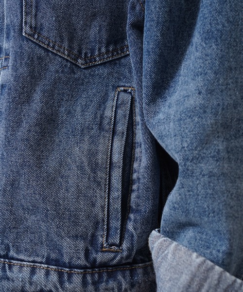 1111clothing（ワンフォークロージング）の「ウォッシュ加工 1st デニムジャケット / Washed 1st denim jacket（デニムジャケット・メンズ・ブルー・M/L/XL）」の10枚目の写真