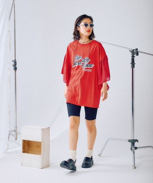 セール】サイド布帛ロゴT 452517（Tシャツ/カットソー）｜LEPSIM