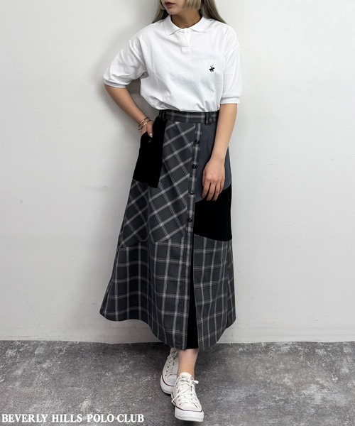 BEVERLY HILLS POLO CLUB（ビバリーヒルズポロクラブ）の「【BEVERLY HILLS POLO CLUB】カノコポロシャツ（ポロシャツ・レディース・オフホワイト/ネイビー系/ブラック・FREE）」の18枚目の写真