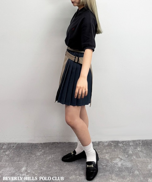 BEVERLY HILLS POLO CLUB（ビバリーヒルズポロクラブ）の「【BEVERLY HILLS POLO CLUB】カノコポロシャツ（ポロシャツ・レディース・オフホワイト/ネイビー系/ブラック・FREE）」の4枚目の写真