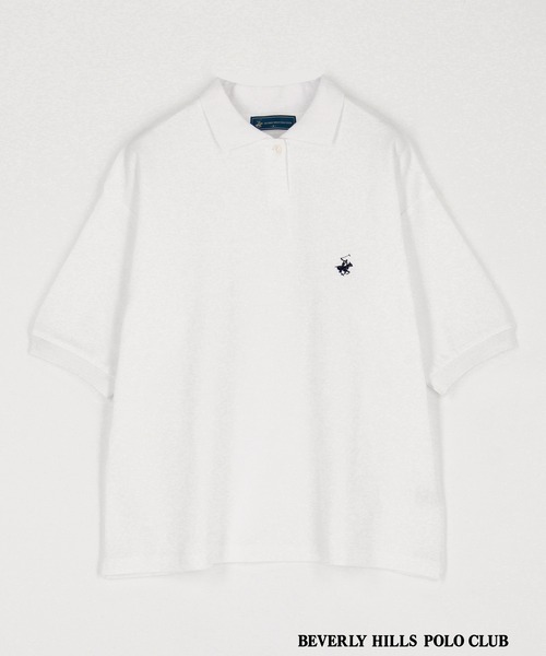 BEVERLY HILLS POLO CLUB（ビバリーヒルズポロクラブ）の「【BEVERLY HILLS POLO CLUB】カノコポロシャツ（ポロシャツ・レディース・オフホワイト/ネイビー系/ブラック・FREE）」の9枚目の写真