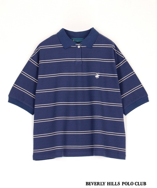 BEVERLY HILLS POLO CLUB（ビバリーヒルズポロクラブ）の「【BEVERLY HILLS POLO CLUB】カノコポロシャツ（ポロシャツ・レディース・オフホワイト/ネイビー系/ブラック・FREE）」の11枚目の写真