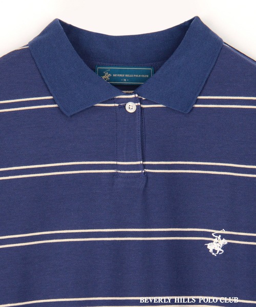 BEVERLY HILLS POLO CLUB（ビバリーヒルズポロクラブ）の「【BEVERLY HILLS POLO CLUB】カノコポロシャツ（ポロシャツ・レディース・オフホワイト/ネイビー系/ブラック・FREE）」の12枚目の写真