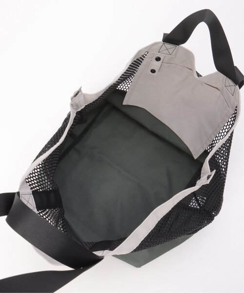 notch.(ノッチ)の「メッシュ配色2WAYトートバッグ(トートバッグ・レディース・ダークオリーブ/ベージュ/グレー・ONESIZE)」の8枚目の写真