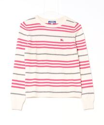 【最終価格】美品バーバリーロンドンブルーレーベル ボーダーパフスリーブ ニット バーバリーブルーレーベル 半袖ニット ウール ボーダー パフスリーブ