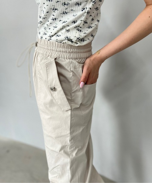 ホワイト ワークパンツ ドローストリング 36f3d856c7581902b184c2d14d0d31