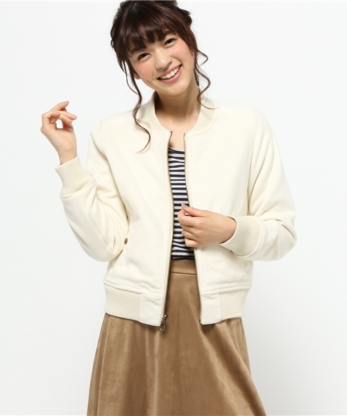 one after another NICE CLAUP(ワンアフターアナザーナイスクラップ)の「【mina1月号掲載 ナイスクラップ】リバーシブルMA-1(ブルゾン・レディース・アイボリー/カーキ/ネイビー・FREE)」の6枚目の写真