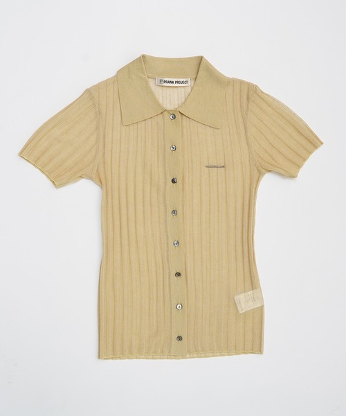 ポロシャツ ポロ リブニットポロシャツ / Ribbed Knit Polo Shirt レディース MUHET ポロシャツ ポロ ribbed knit polo / リブニットポロ