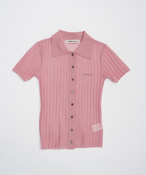 ポロシャツ ポロ Ribbed Knitted Shirt／リブニットポロシャツ レディース MUHET ポロシャツ ポロ ribbed knit polo / リブニットポロ
