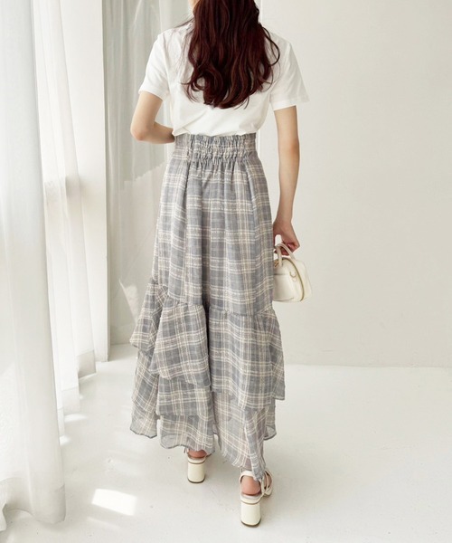まぁゆ 新品【unoa】ロングスカート セール】ランダムロングスカート（スカート）｜one after
