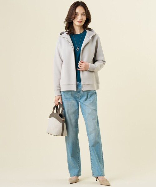 J.PRESS Ladies（J.プレス レディス）の「【洗える】BASIC STRETCH DENIM ボーイフィット デニム（デニムパンツ・レディース・スカイブルー系/ダルブルー系/ホワイト系/ネイビー系・XXS/S/XS）」の9枚目の写真
