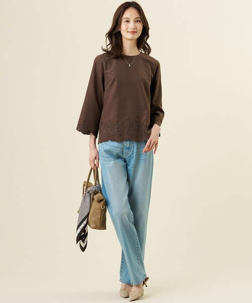 J.PRESS Ladies（J.プレス レディス）の「【洗える】BASIC STRETCH DENIM ボーイフィット デニム（デニムパンツ・レディース・スカイブルー系/ダルブルー系/ホワイト系/ネイビー系・XXS/S/XS）」の10枚目の写真