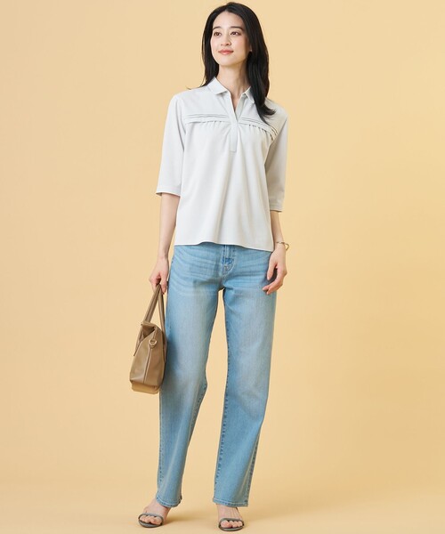 J.PRESS Ladies（J.プレス レディス）の「【洗える】BASIC STRETCH DENIM ボーイフィット デニム（デニムパンツ・レディース・スカイブルー系/ダルブルー系/ホワイト系/ネイビー系・XXS/S/XS）」の13枚目の写真