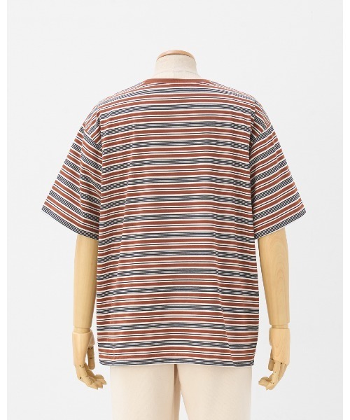 THOUSAND MILE（サウザンドマイル）の「【THOUSAND MILE】SHORT SLEEVE T-SHIRT　BORDER/ショートスリーブＴシャツ ボーダー（Tシャツ/カットソー・メンズ・グリーン系その他/ブラウン系その他・S/XS/XL/M/L）」の7枚目の写真