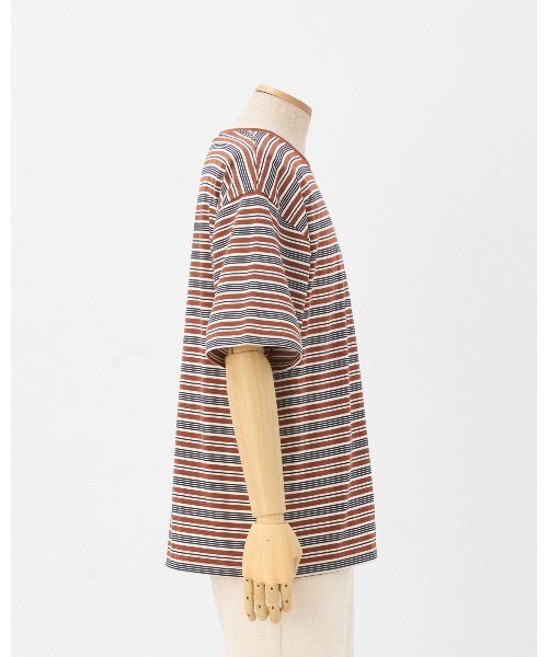 THOUSAND MILE（サウザンドマイル）の「【THOUSAND MILE】SHORT SLEEVE T-SHIRT　BORDER/ショートスリーブＴシャツ ボーダー（Tシャツ/カットソー・メンズ・グリーン系その他/ブラウン系その他・S/XS/XL/M/L）」の6枚目の写真