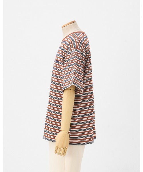 THOUSAND MILE（サウザンドマイル）の「【THOUSAND MILE】SHORT SLEEVE T-SHIRT　BORDER/ショートスリーブＴシャツ ボーダー（Tシャツ/カットソー・メンズ・グリーン系その他/ブラウン系その他・S/XS/XL/M/L）」の5枚目の写真