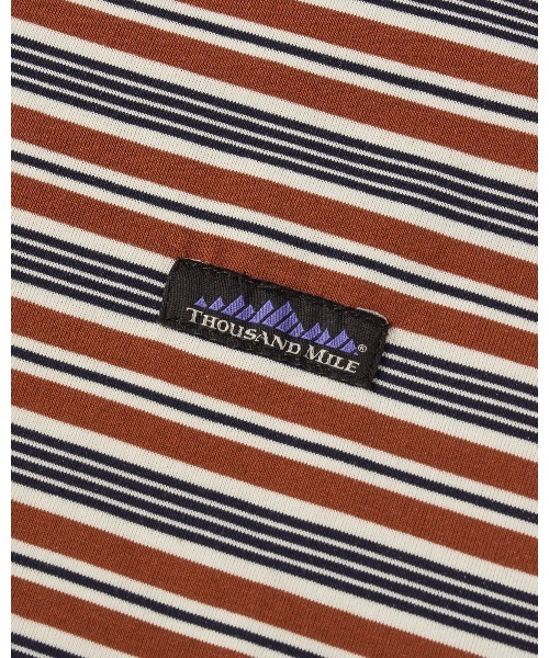 THOUSAND MILE（サウザンドマイル）の「【THOUSAND MILE】SHORT SLEEVE T-SHIRT　BORDER/ショートスリーブＴシャツ ボーダー（Tシャツ/カットソー・メンズ・グリーン系その他/ブラウン系その他・S/XS/XL/M/L）」の14枚目の写真