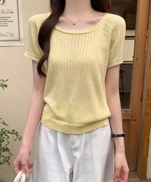 新品❤️アルチビオ❤️イエロー ロゴ入り クルーネックセーター 超美品】アルチビオ セーター イエロー×白 袖ライン ロゴ ニット