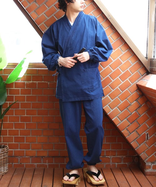 8(eight)(エイト)の「デニム作務衣(浴衣・メンズ・ブルー/ネイビー・MEDIUM/LARGE/X-LARGE)」の2枚目の写真