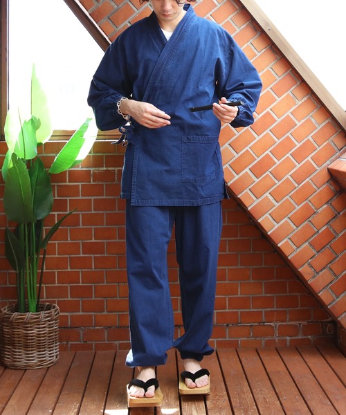 8(eight)(エイト)の「デニム作務衣(浴衣・メンズ・ブルー/ネイビー・MEDIUM/LARGE/X-LARGE)」の4枚目の写真