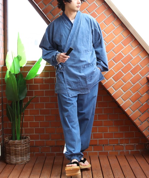 8(eight)(エイト)の「デニム作務衣(浴衣・メンズ・ブルー/ネイビー・MEDIUM/LARGE/X-LARGE)」の12枚目の写真