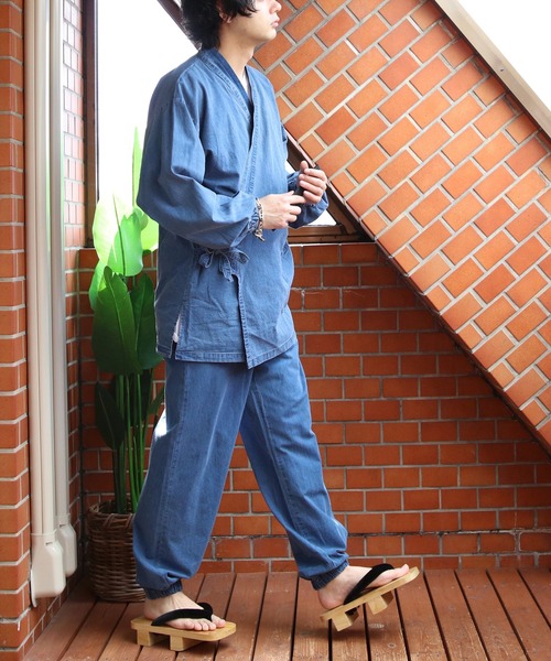 8(eight)(エイト)の「デニム作務衣(浴衣・メンズ・ブルー/ネイビー・MEDIUM/LARGE/X-LARGE)」の13枚目の写真