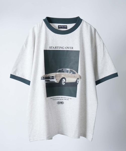 Starting Over（スターティングオーバー）の「【Starting Over/スターティングオーバー】classic design vintage like printed raglan sleeves ringer T-shirts/クラシックデザイン ヴィンテージライク プリント ラグラン半袖Tシャツ リンガーTシャツ（Tシャツ/カットソー・メンズ・アッシュグレー/ホワイト系その他2/キナリ/グレー系その他/ホワイト/ホワイト系その他・M/L）」の6枚目の写真